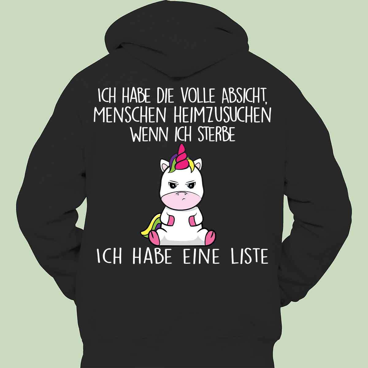 Heimsuchen Cute Einhorn - Hoodie Unisex Rückendruck