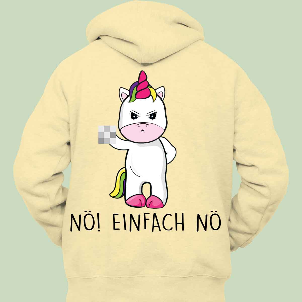 Nö! Cute Einhorn - Hoodie Unisex Rückendruck