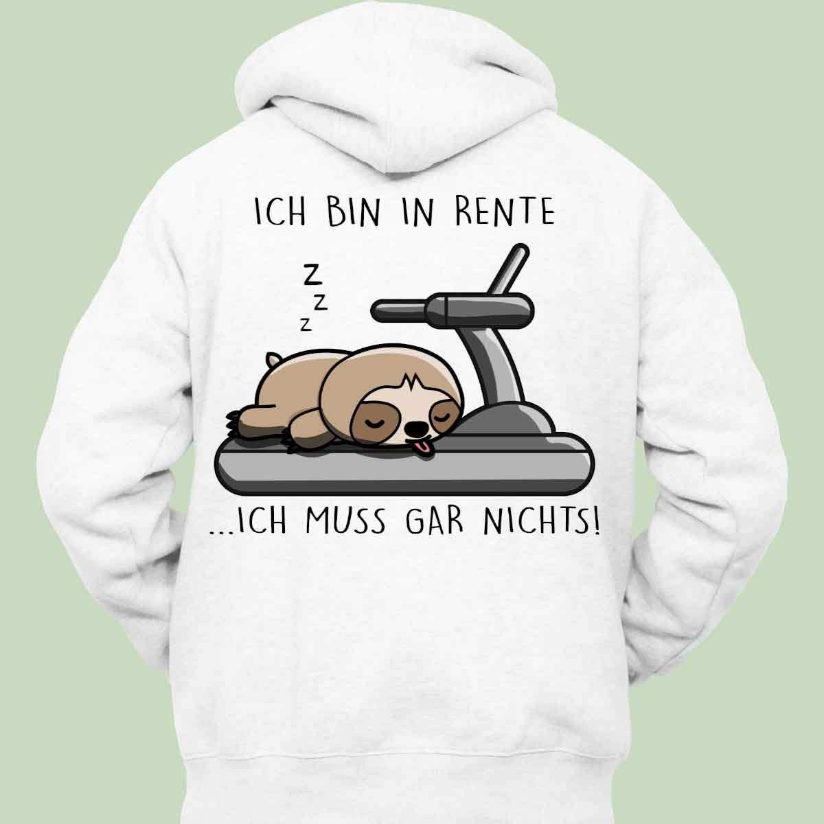 Rente Faultier - Hoodie Unisex Rückendruck