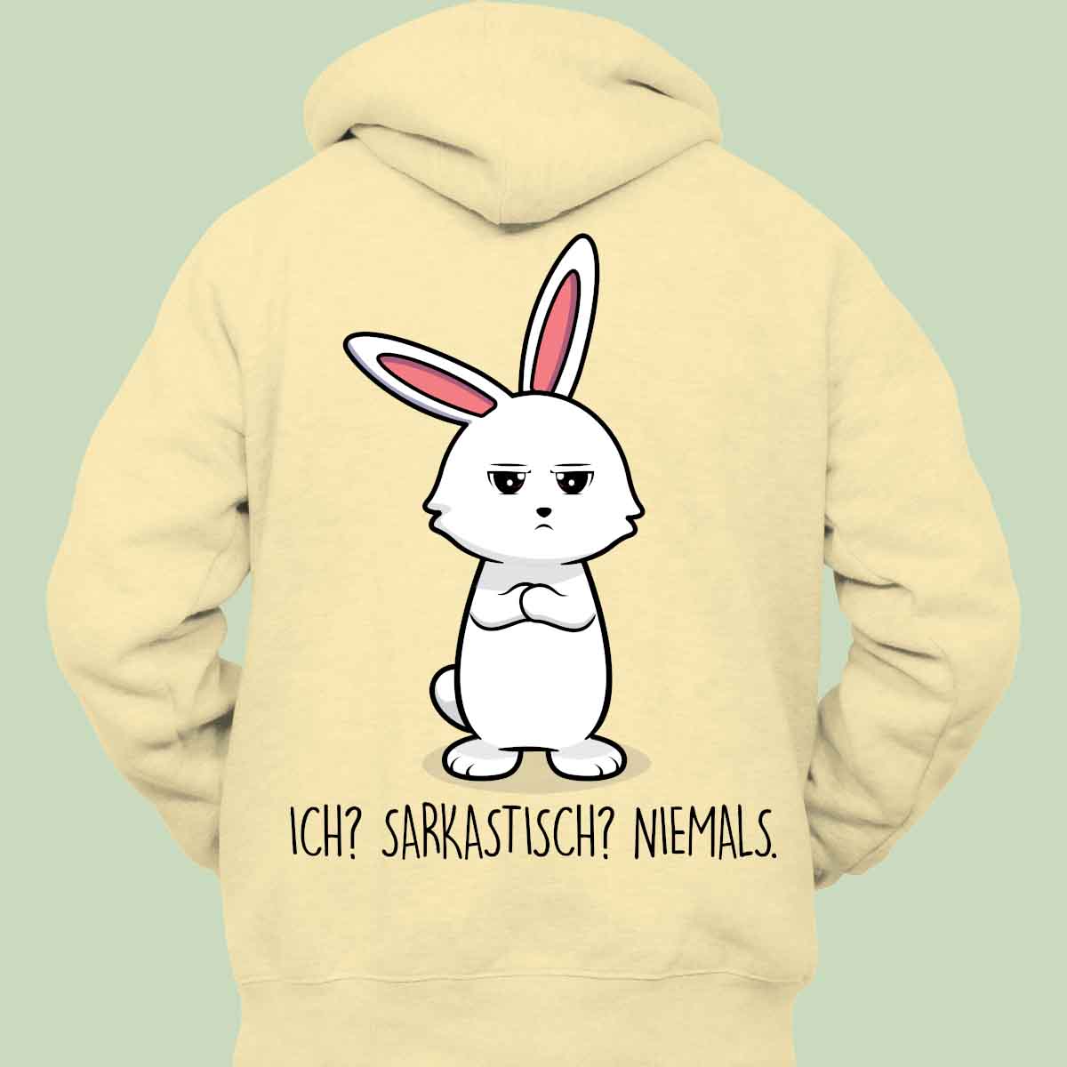 Sarkastisch Bunny - Hoodie Unisex Rückendruck