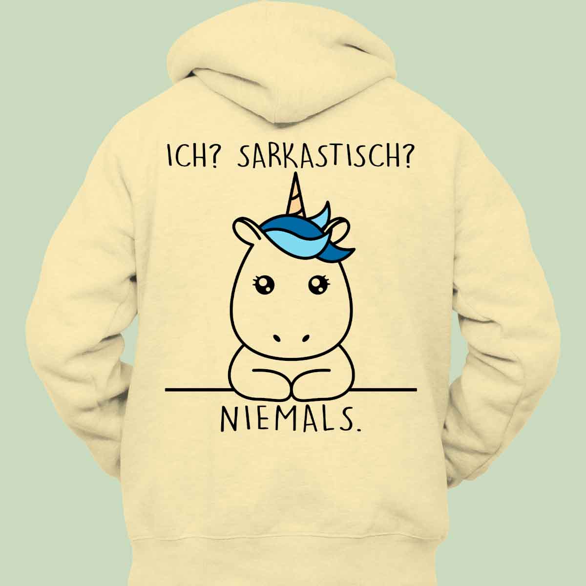 Sarkastisch Simple Einhorn - Hoodie Unisex Rückendruck