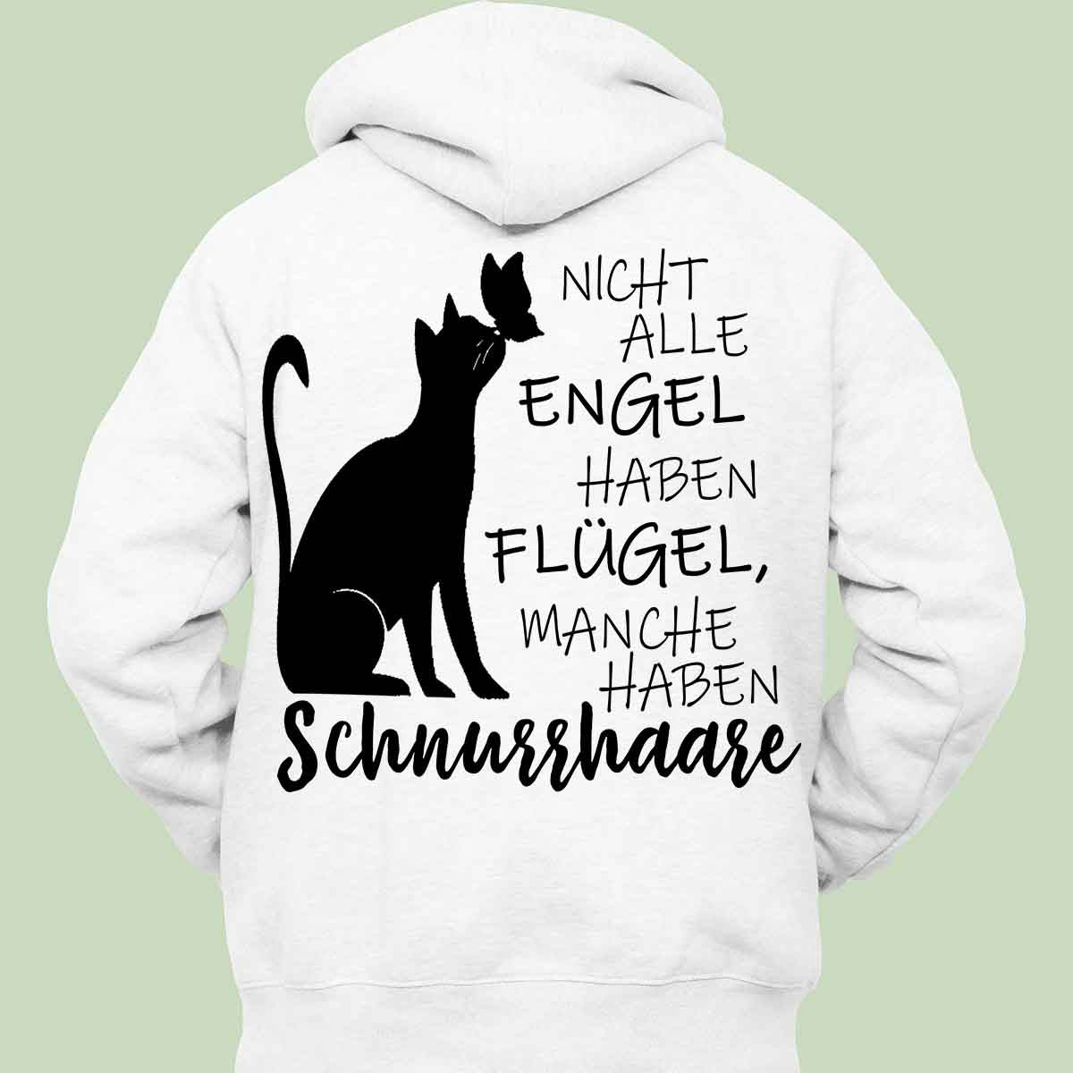 Schnurrhaare - Hoodie Unisex Rückendruck