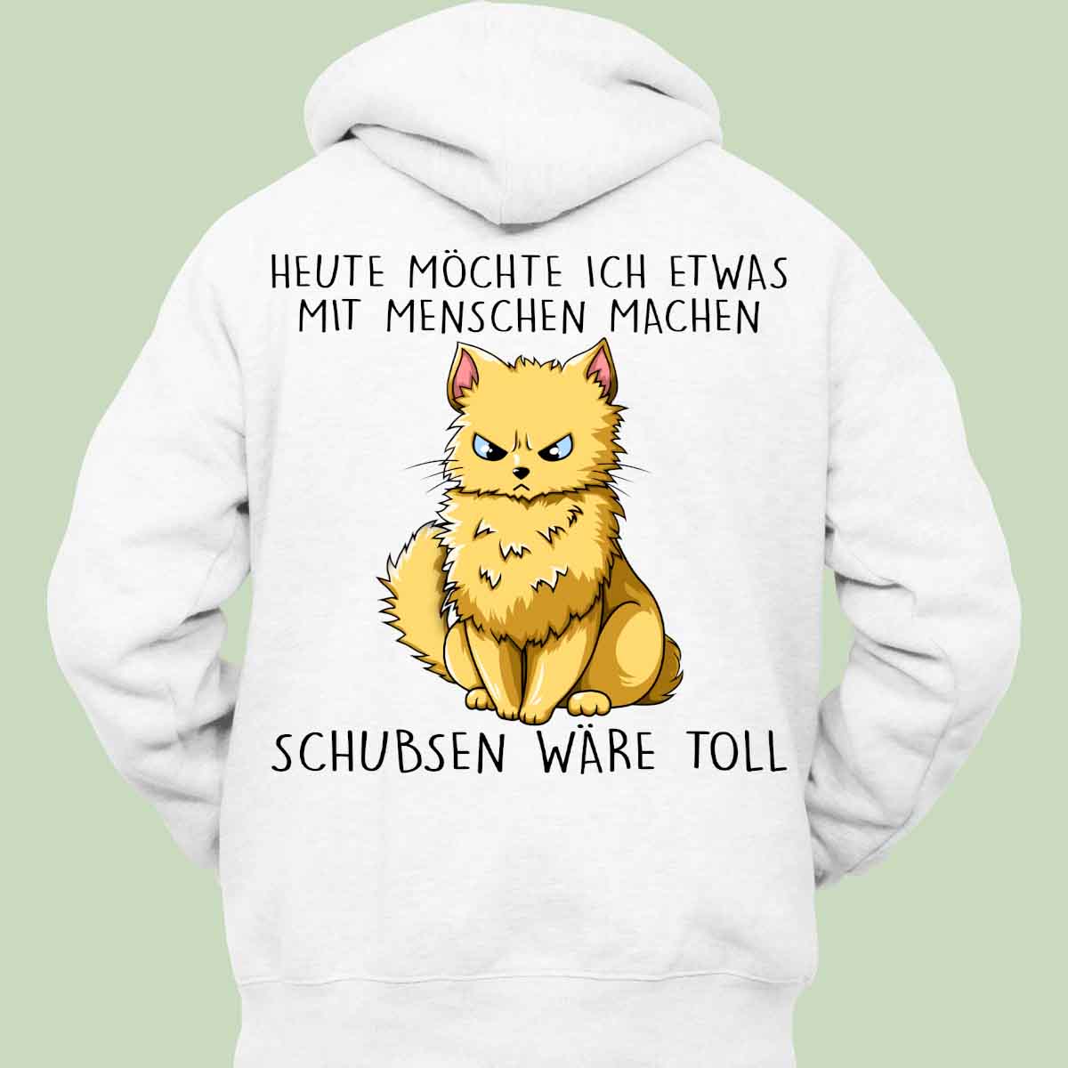 Schubsen Katze - Hoodie Unisex Rückendruck