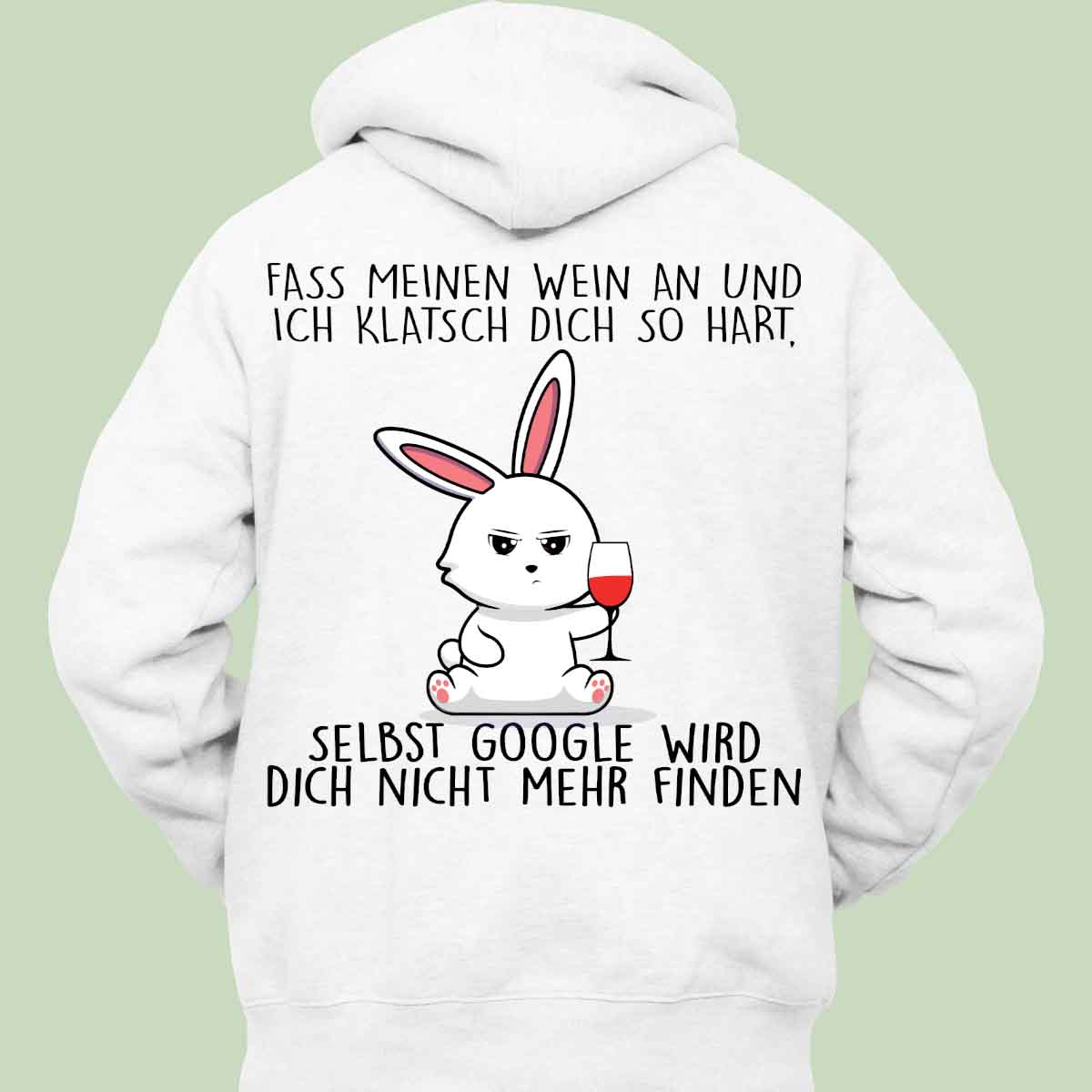 Wein Cute Bunny - Hoodie Unisex Rückendruck