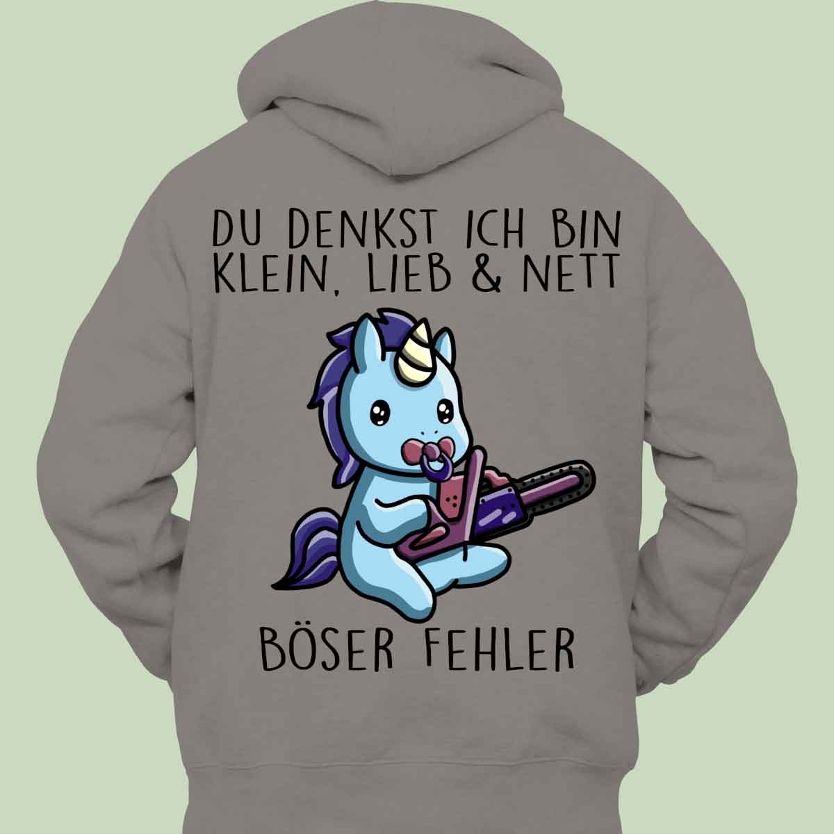 Böser Fehler Cute Einhorn - Hoodie Unisex Rückendruck