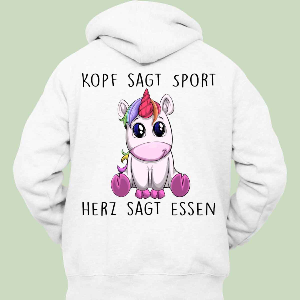 Essen Einhorn - Hoodie Unisex Rückendruck