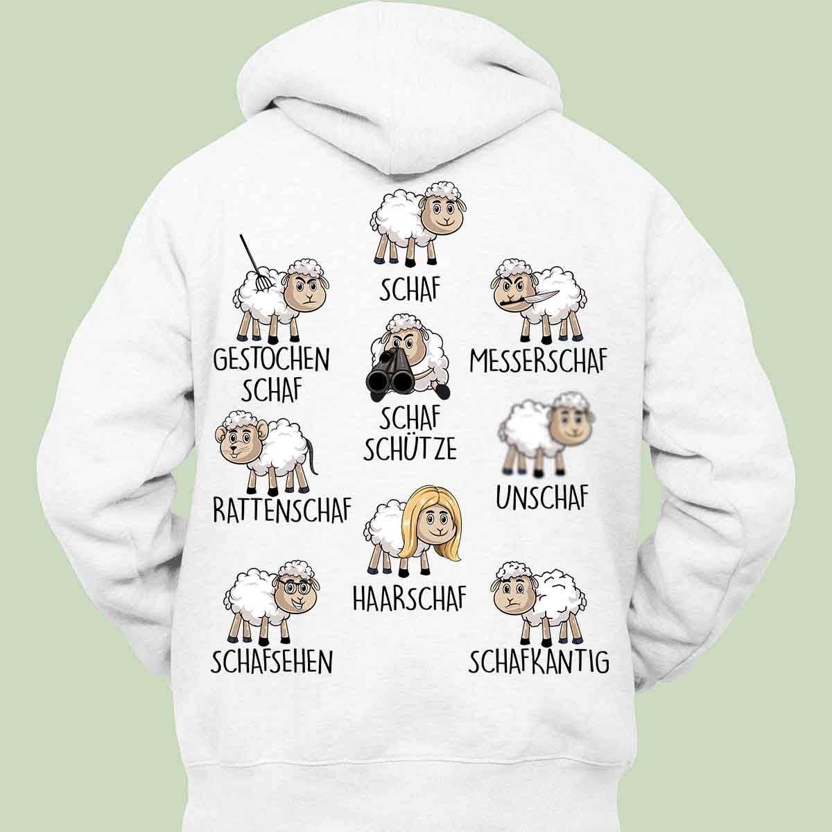 Familie Schaf - Hoodie Unisex Rückendruck