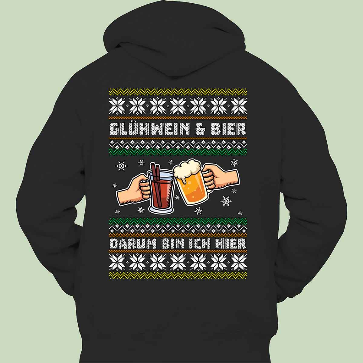 Glühwein und Bier - Hoodie Unisex Rückendruck
