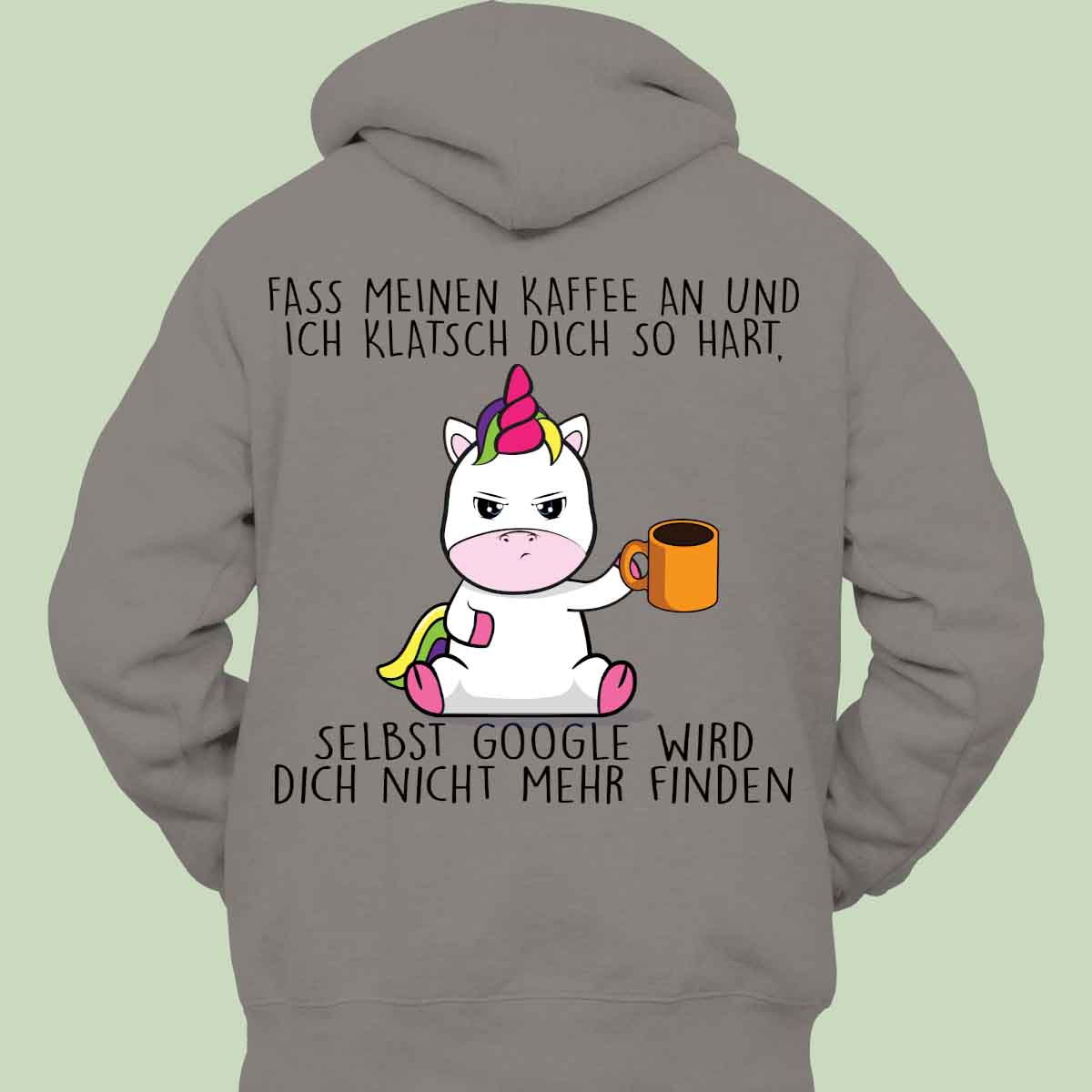 Google Cute Einhorn - Hoodie Unisex Rückendruck