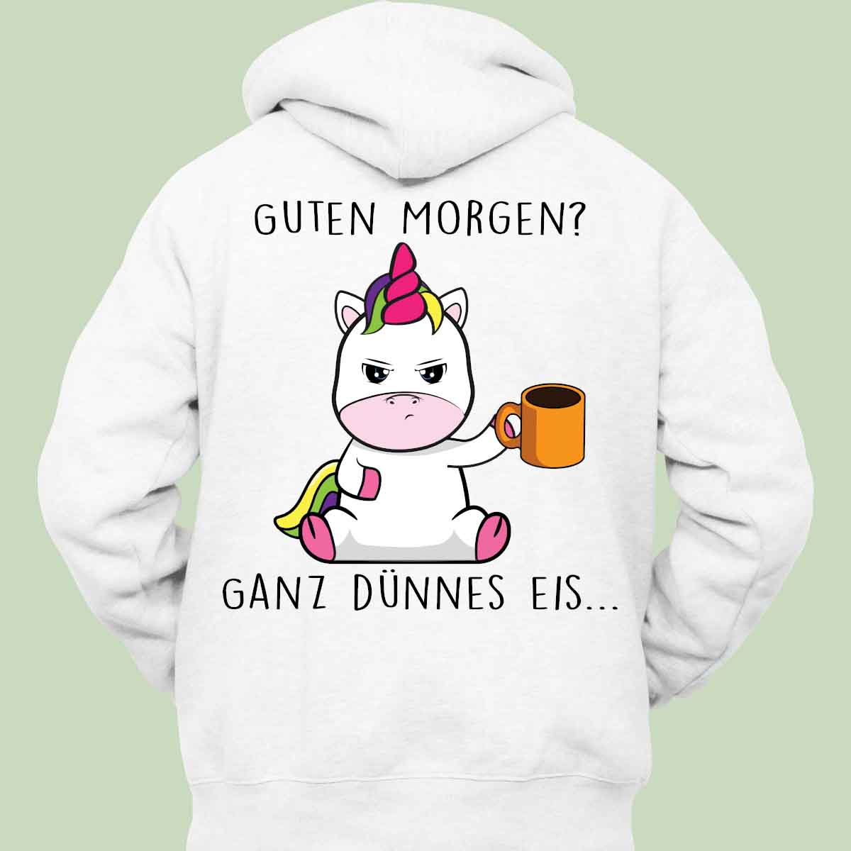 Guten Morgen Cute Einhorn - Hoodie Unisex Rückendruck