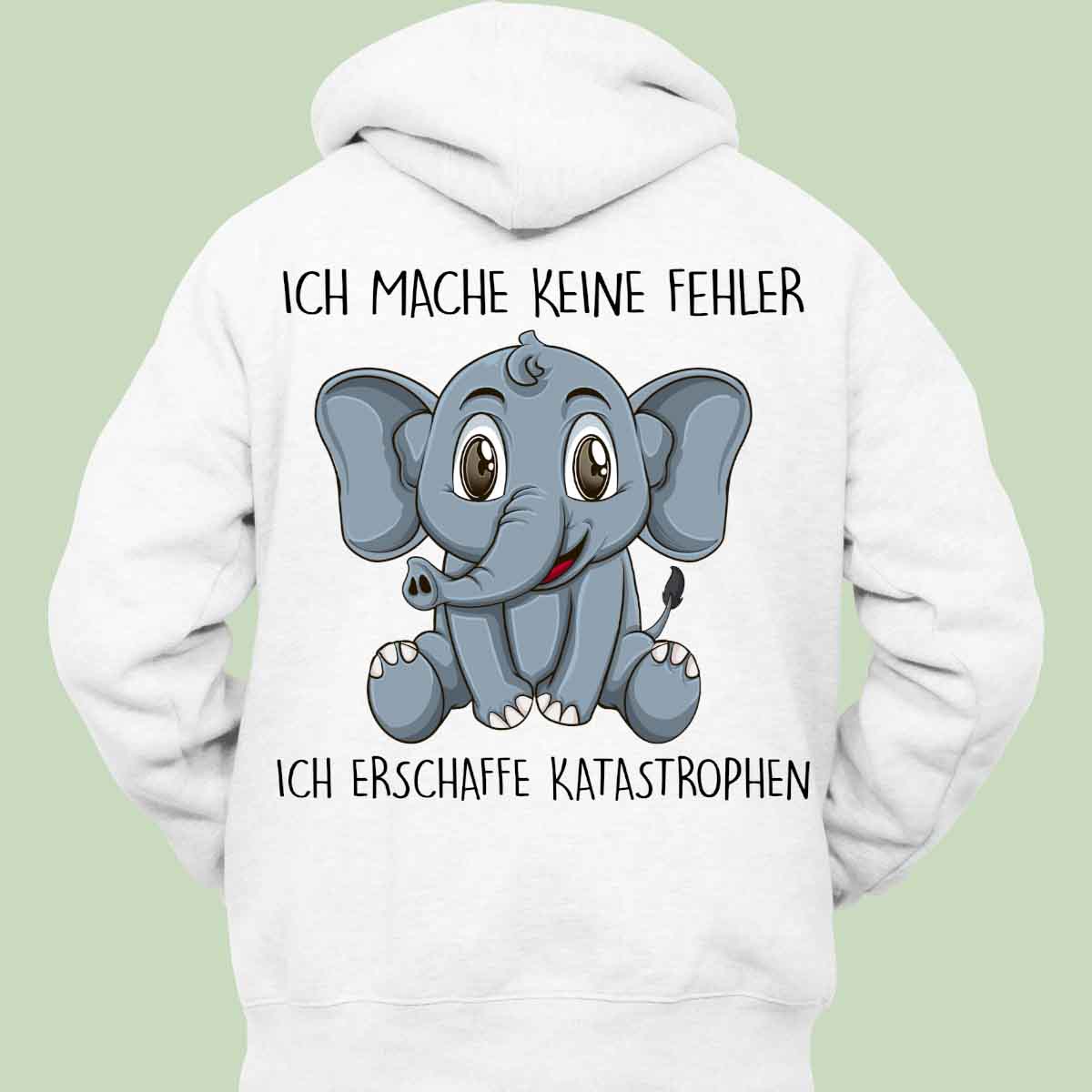 Katastrophen Elefant - Hoodie Unisex Rückendruck