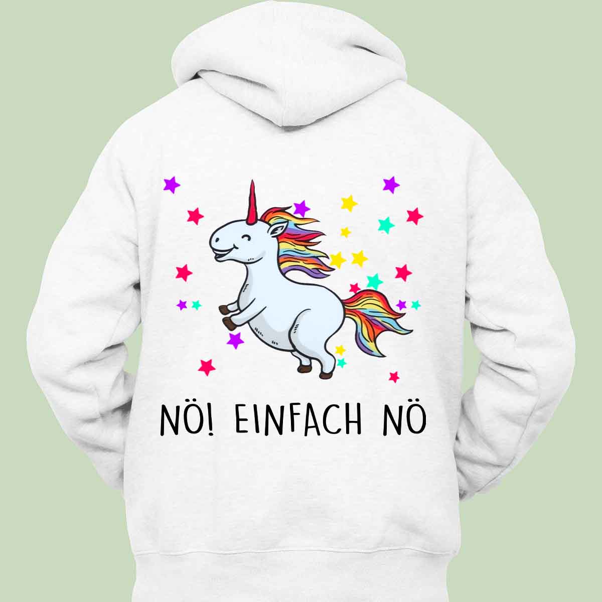 Nö! Glitzer Einhorn - Hoodie Unisex Rückendruck