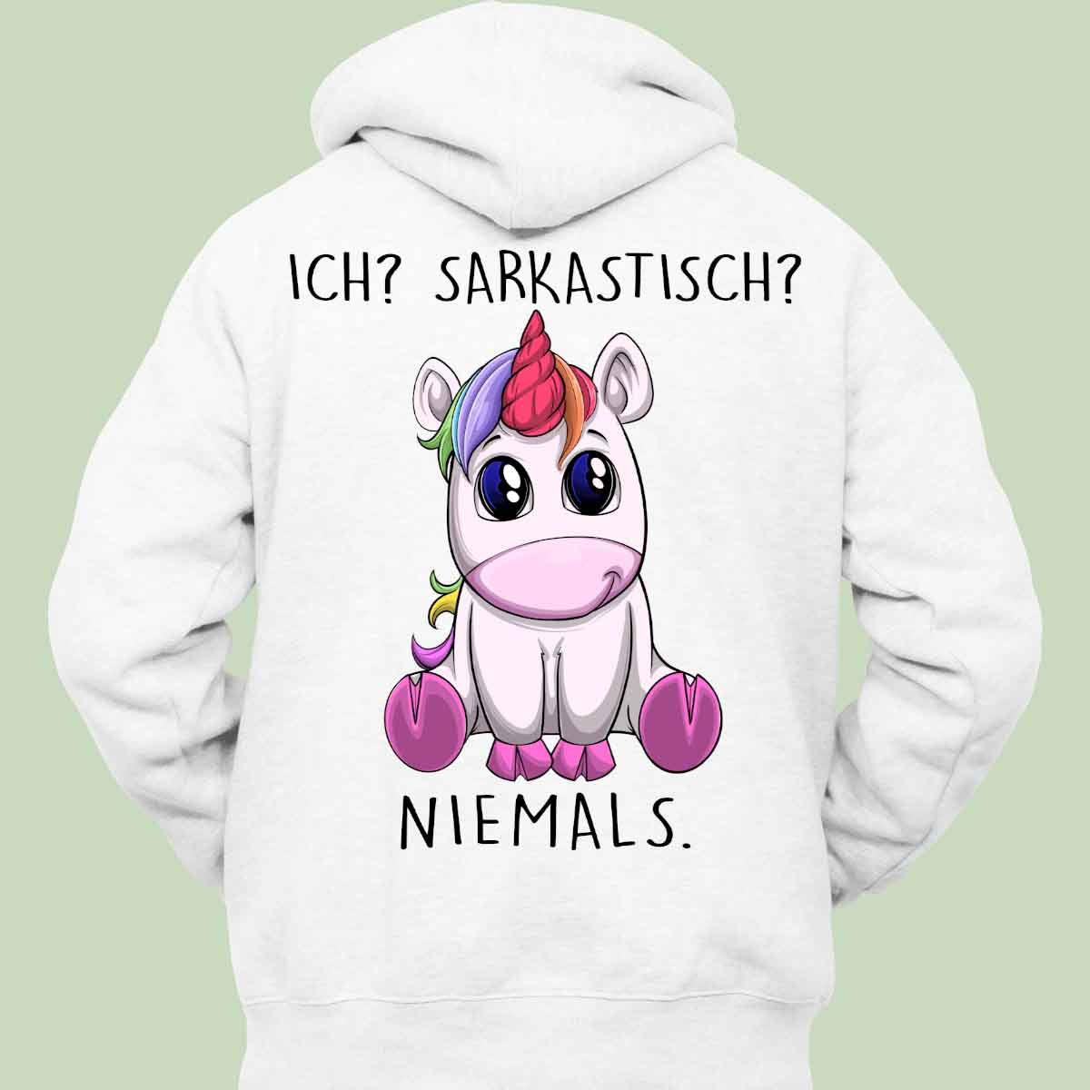 Sarkastisch Einhorn - Hoodie Unisex Rückendruck