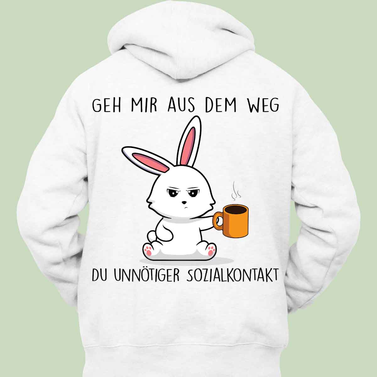 Sozialkontakt Bunny - Hoodie Unisex Rückendruck