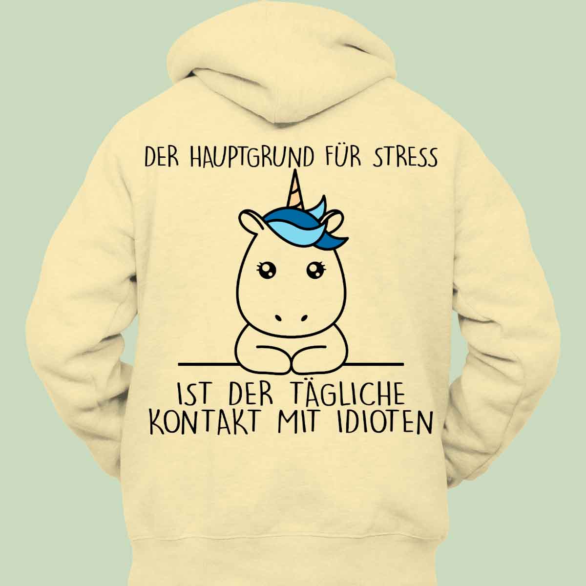 Stress Simple Einhorn - Hoodie Unisex Rückendruck