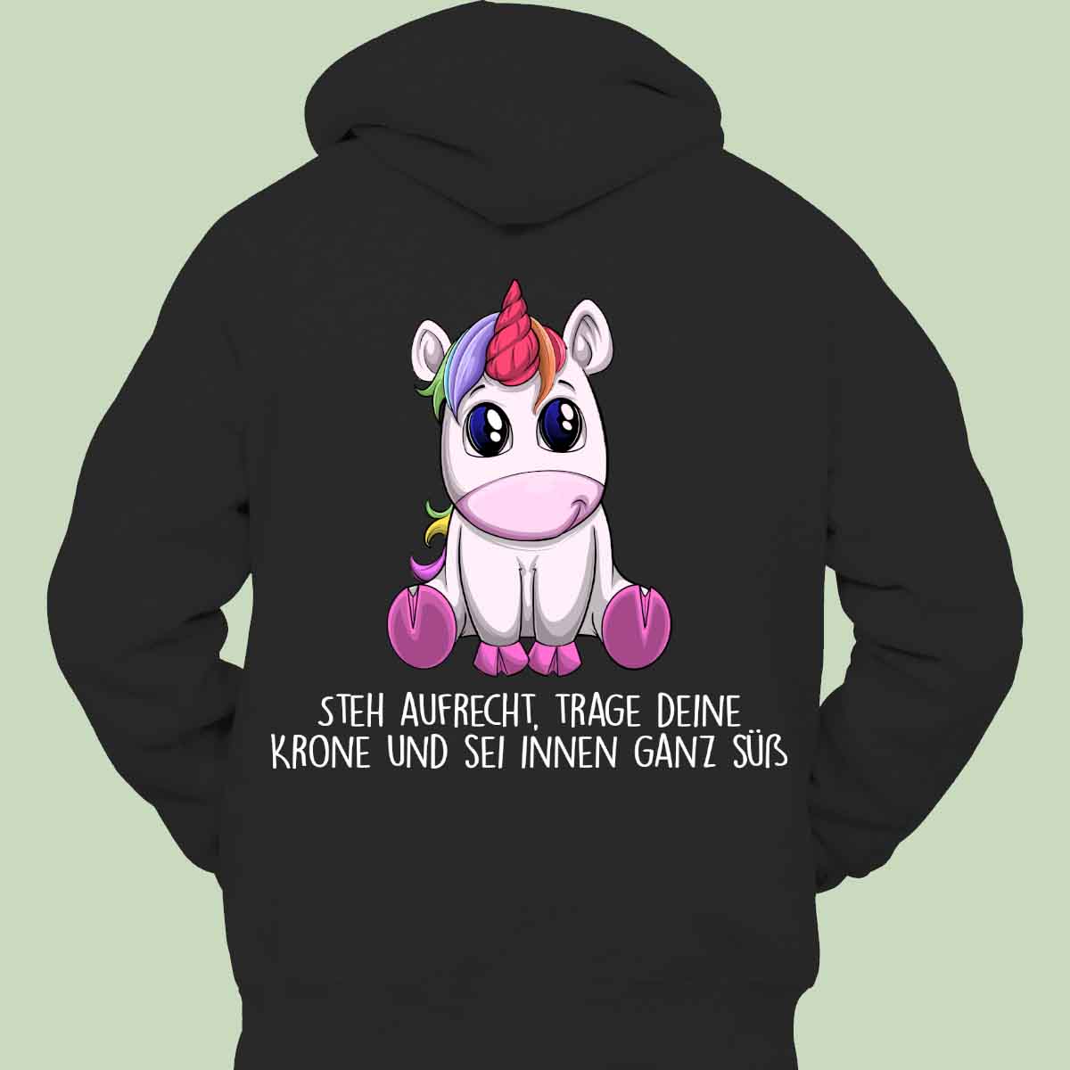 Süß Einhorn - Hoodie Unisex Rückendruck