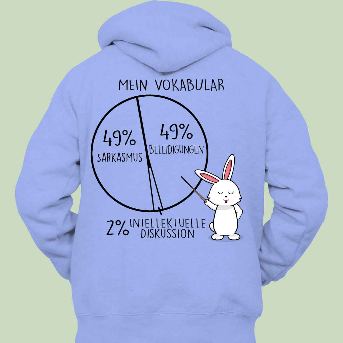 Vokabular Bunny - Hoodie Unisex Rückendruck