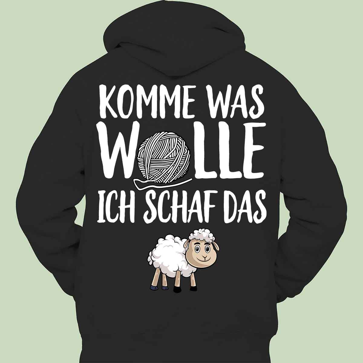 Wolle Schaf - Hoodie Unisex Rückendruck