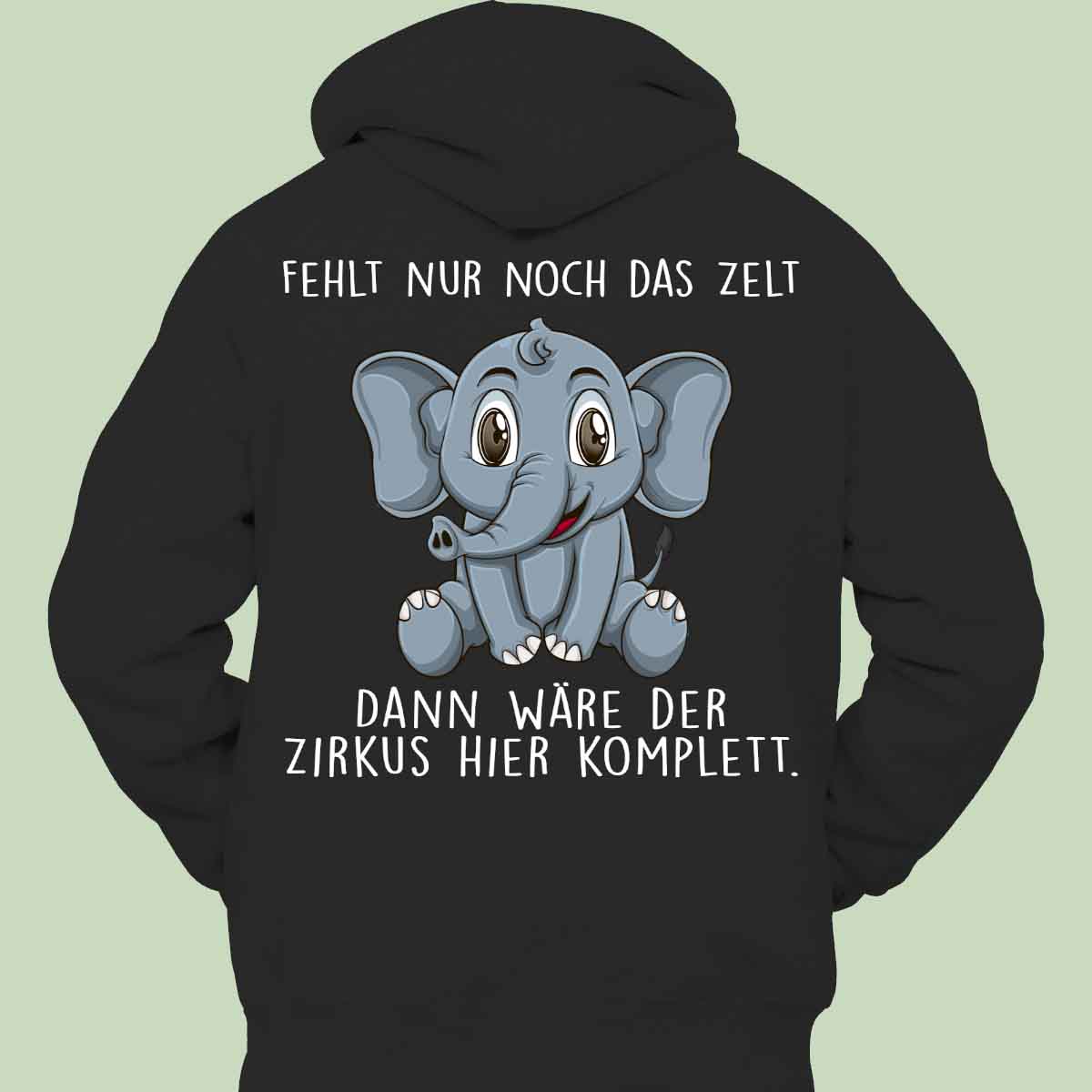 Zirkus Elefant - Hoodie Unisex Rückendruck