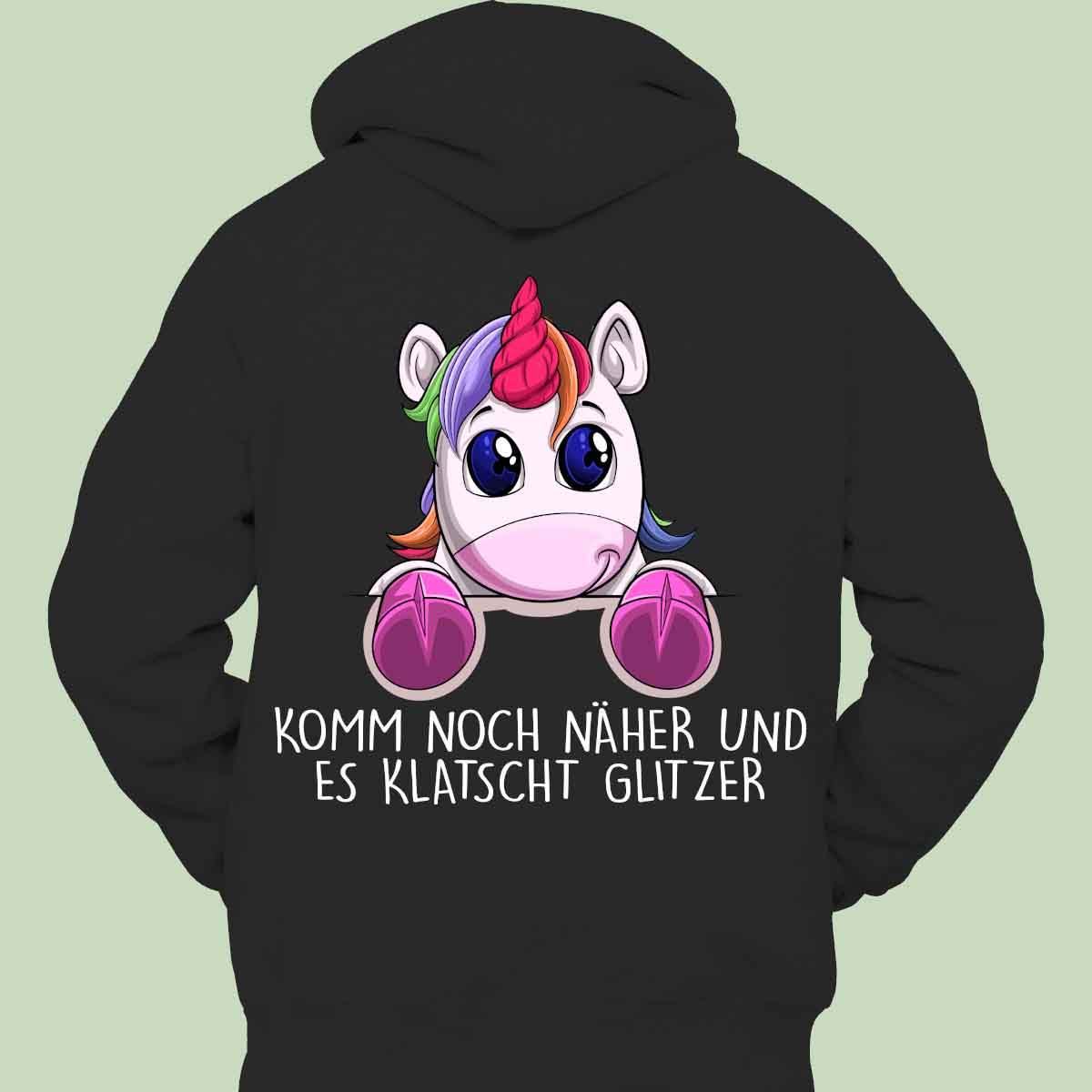 Glitzer Einhörnchen - Hoodie Unisex Rückendruck