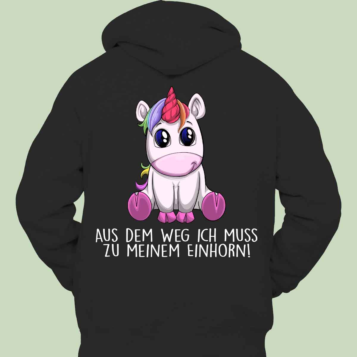 Aus Dem Weg Einhorn - Hoodie Unisex Rückendruck