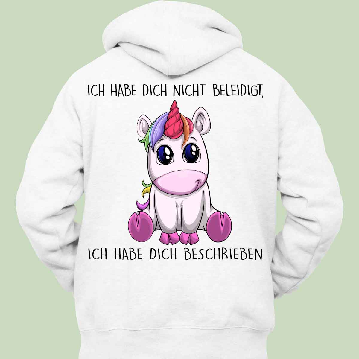 Beleidigt Einhorn - Hoodie Unisex Rückendruck