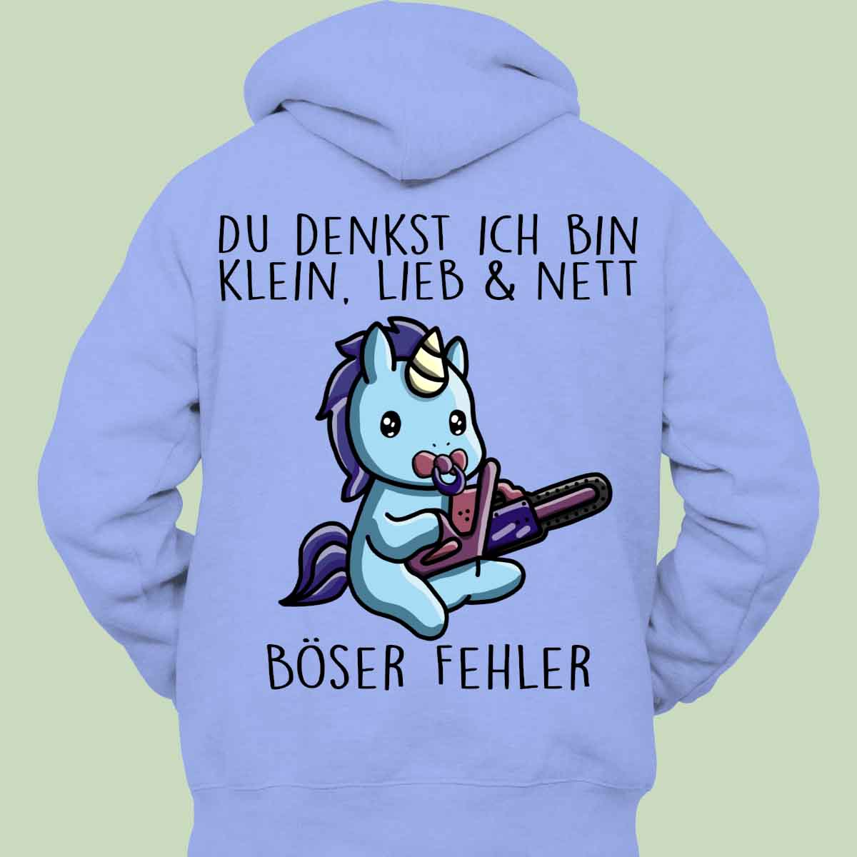 Böser Fehler Cute Einhorn - Hoodie Unisex Rückendruck