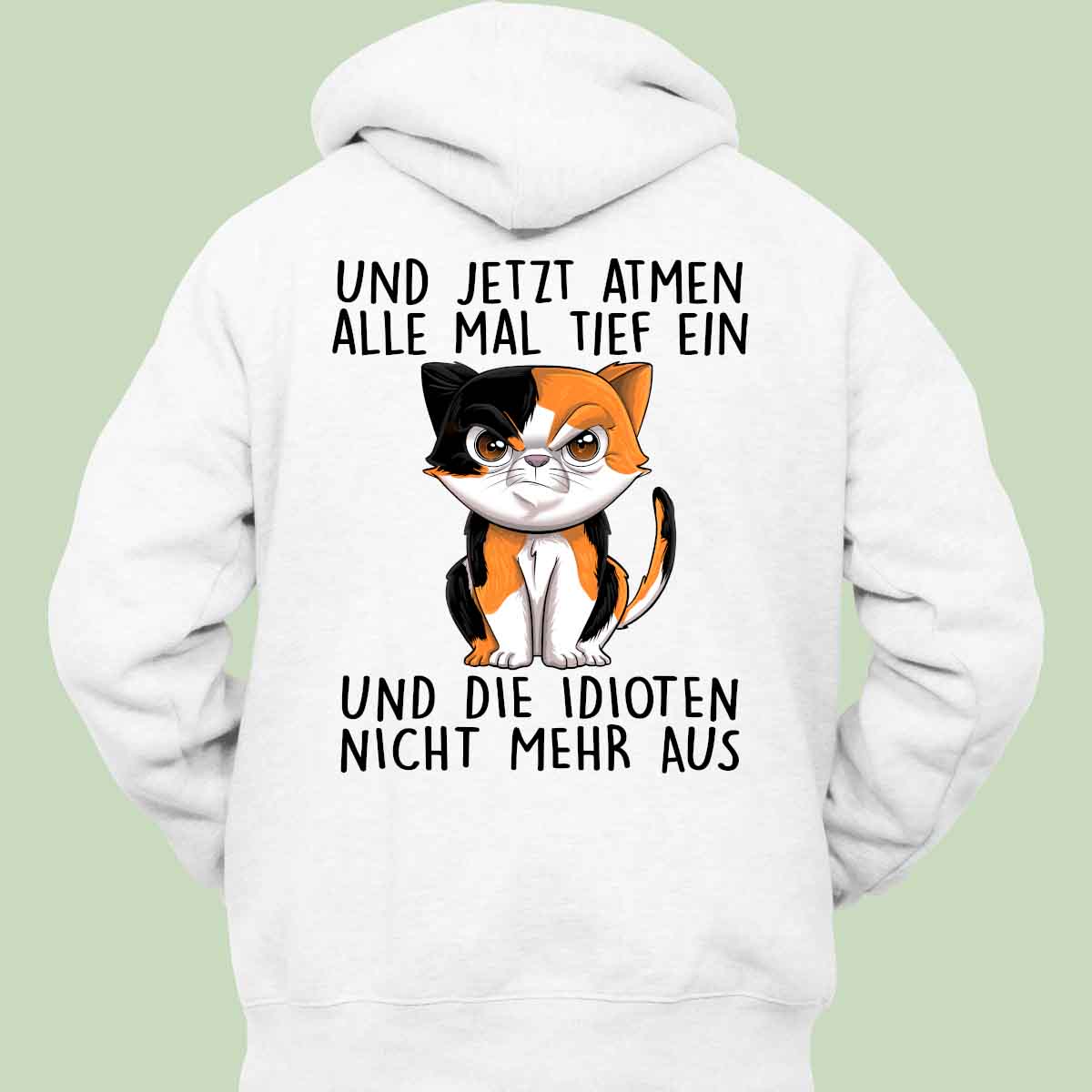 Einatmen Böse Katze - Hoodie Unisex Rückendruck