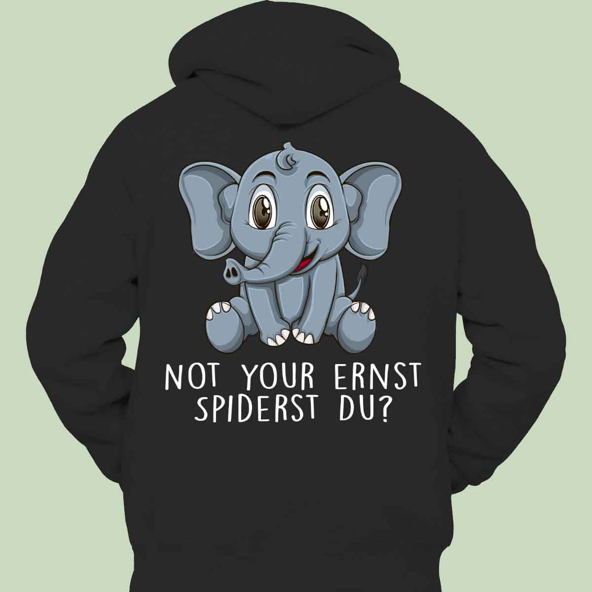 Ernst Elefant - Hoodie Unisex Rückendruck