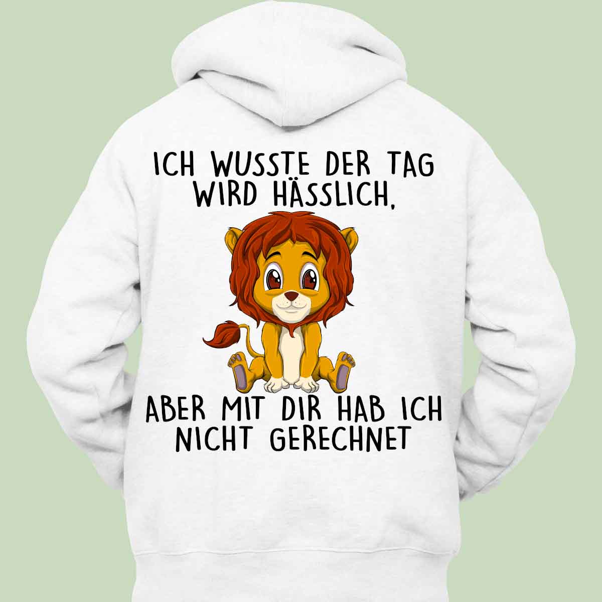 Hässlich Löwe - Hoodie Unisex Rückendruck