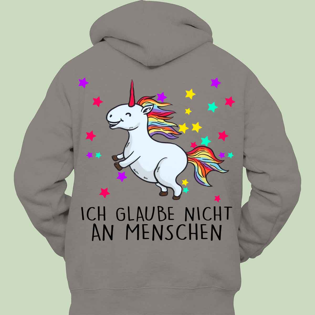 Menschen Glitzer Einhorn - Hoodie Unisex Rückendruck