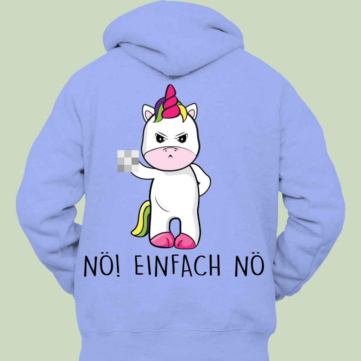 Nö! Cute Einhorn - Hoodie Unisex Rückendruck