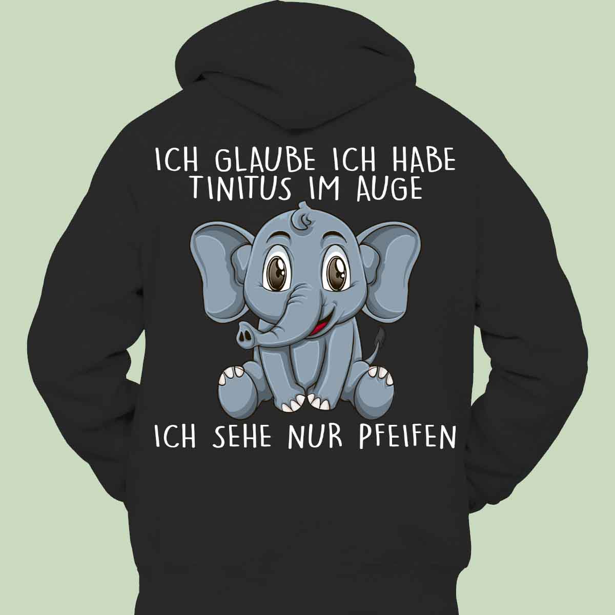 Pfeifen Elefant - Hoodie Unisex Rückendruck