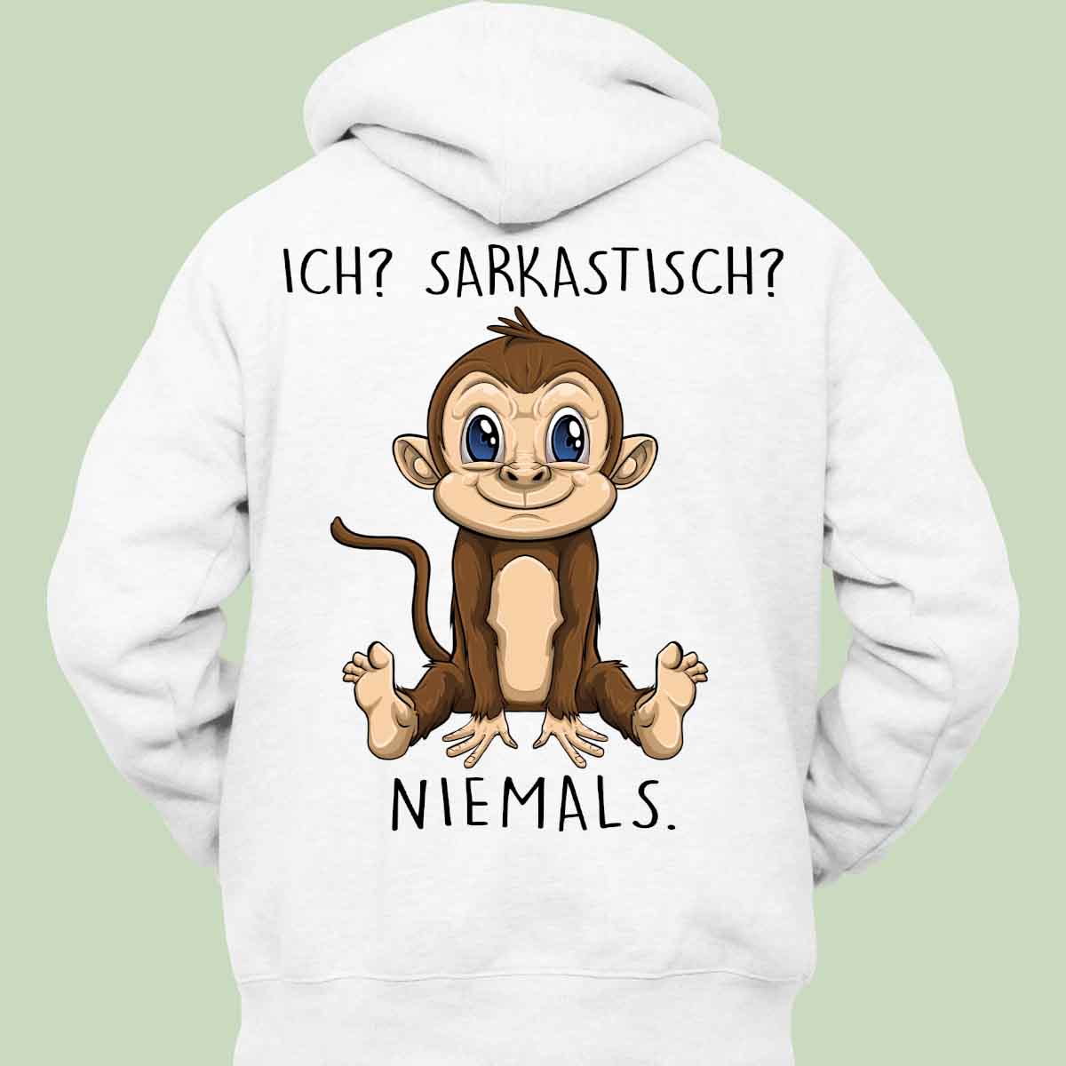 Sarkastisch Affe - Hoodie Unisex Rückendruck