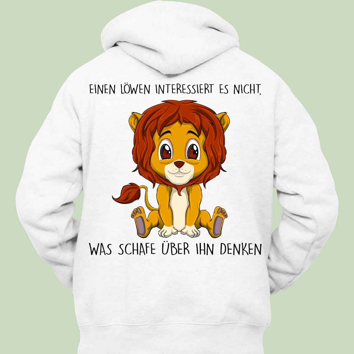 Denken Löwe - Hoodie Unisex Rückendruck