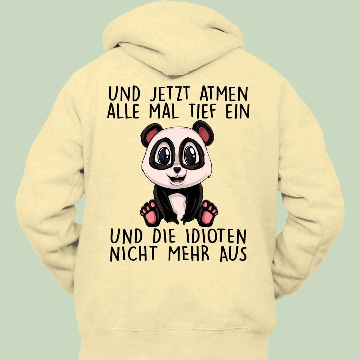 Einatmen Panda - Hoodie Unisex Rückendruck