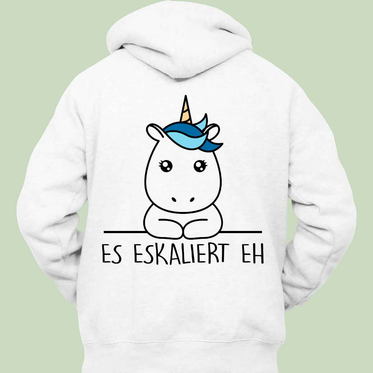Eskalation Simple Einhorn - Hoodie Unisex Rückendruck