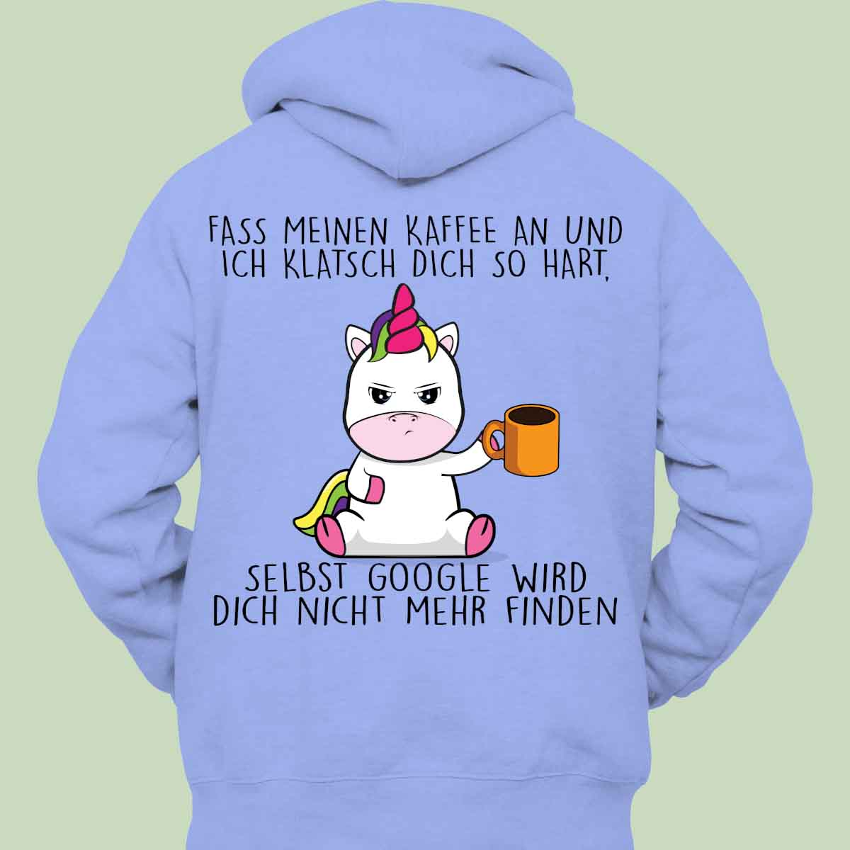 Google Cute Einhorn - Hoodie Unisex Rückendruck