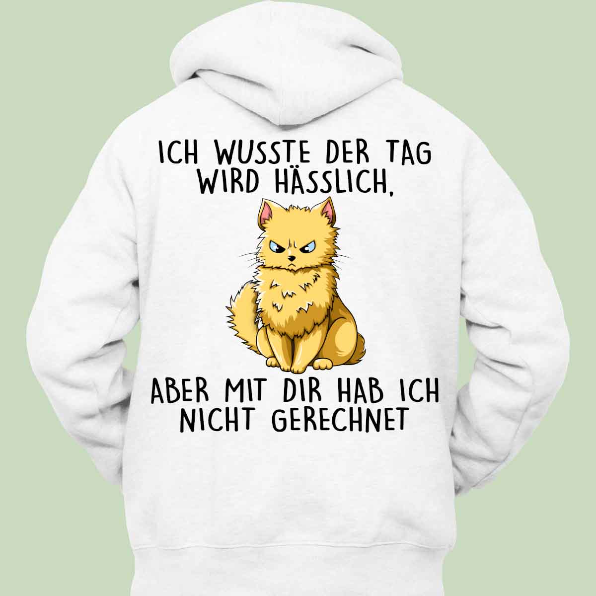 Hässlich Katze - Hoodie Unisex Rückendruck