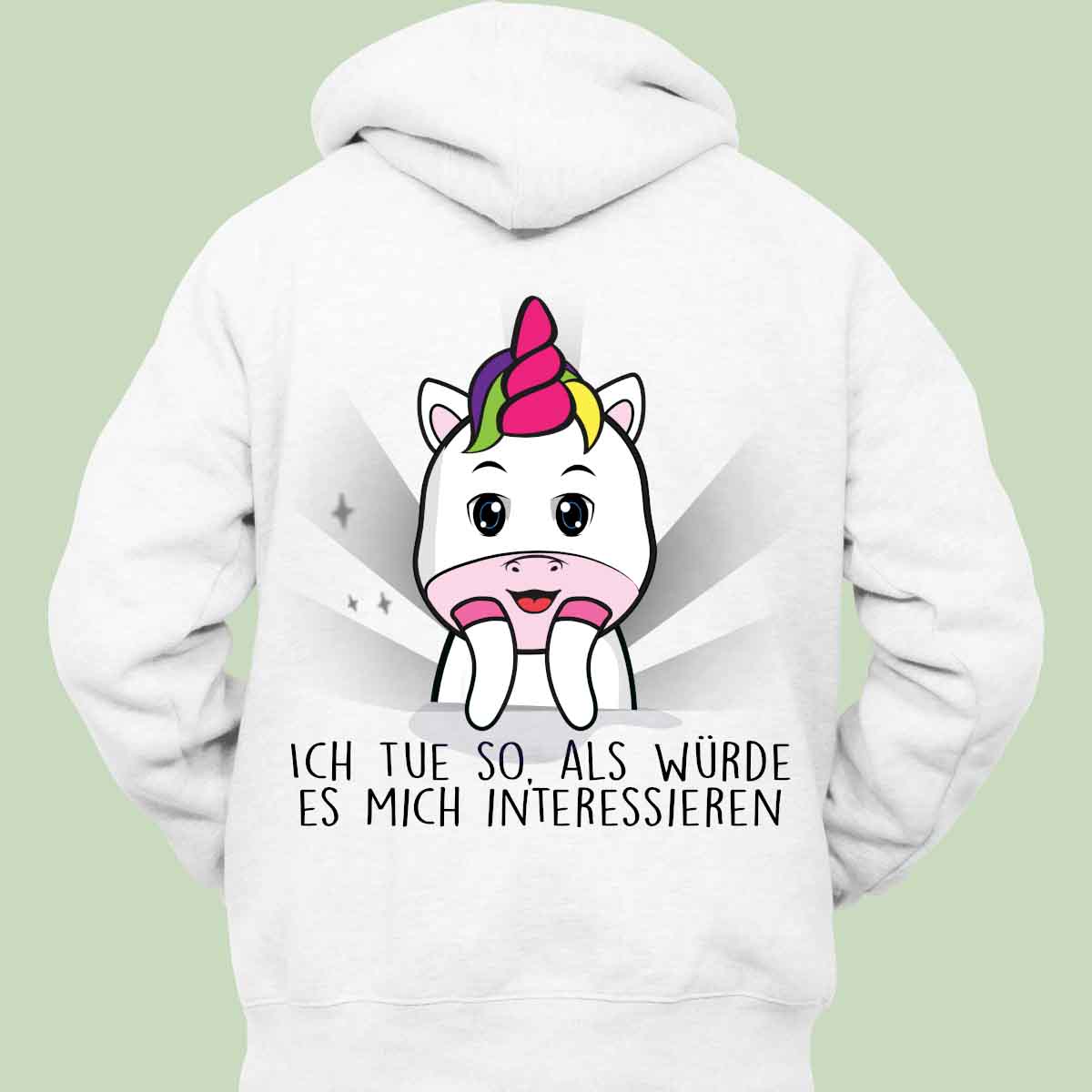 Interessieren Cute Einhorn - Hoodie Unisex Rückendruck