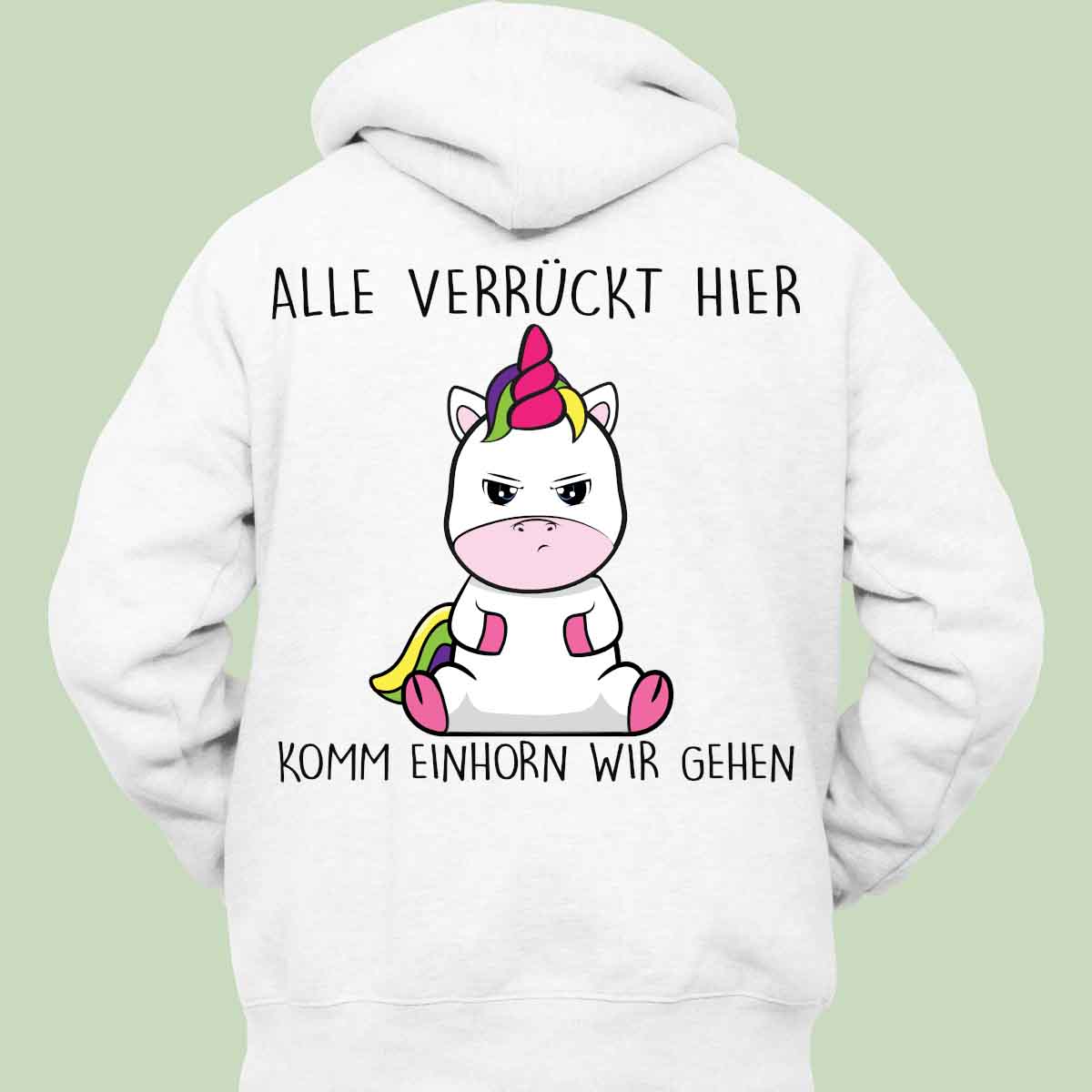 Komm Cute Einhorn - Hoodie Unisex Rückendruck