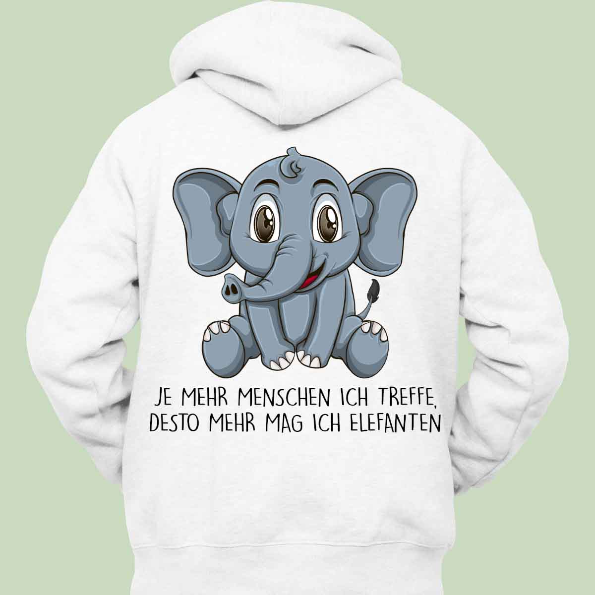 Mag Elefant - Hoodie Unisex Rückendruck