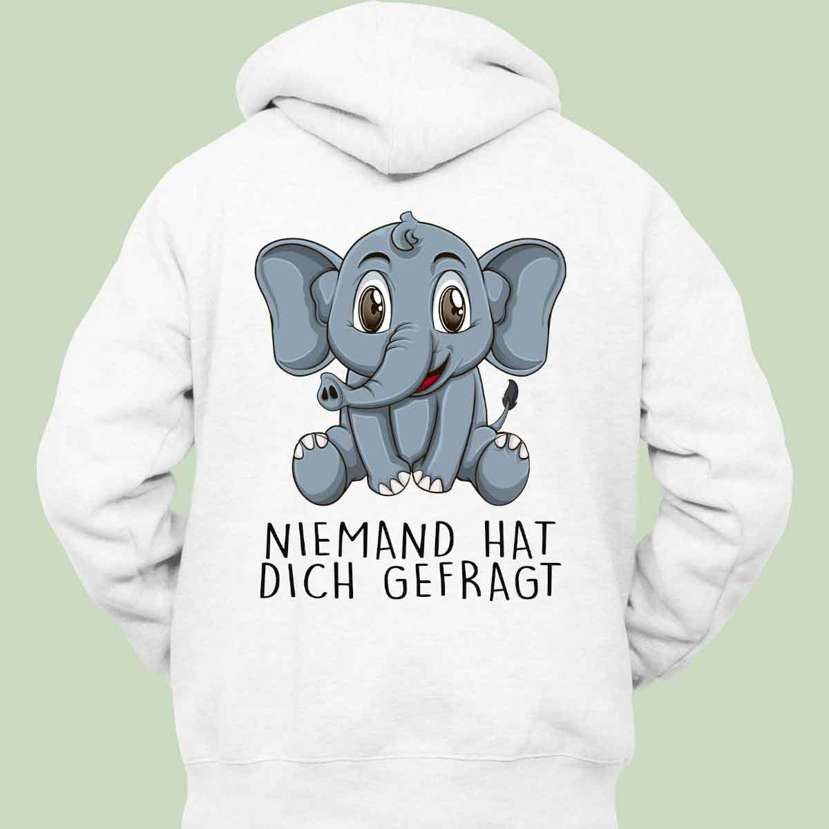 Niemand Elefant - Hoodie Unisex Rückendruck