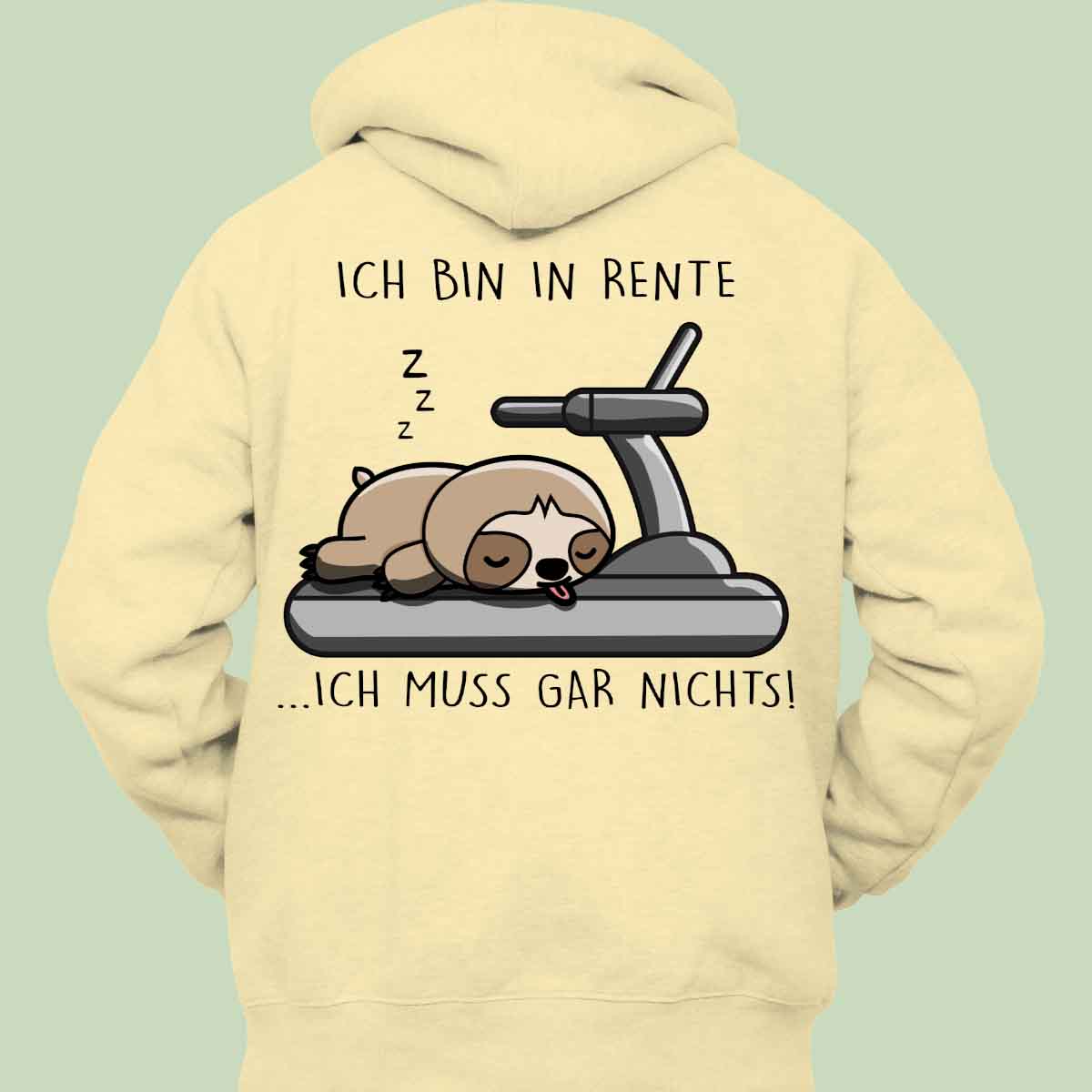 Rente Faultier - Hoodie Unisex Rückendruck