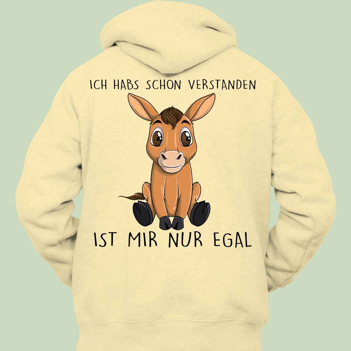Verstanden Pferd - Hoodie Unisex Rückendruck
