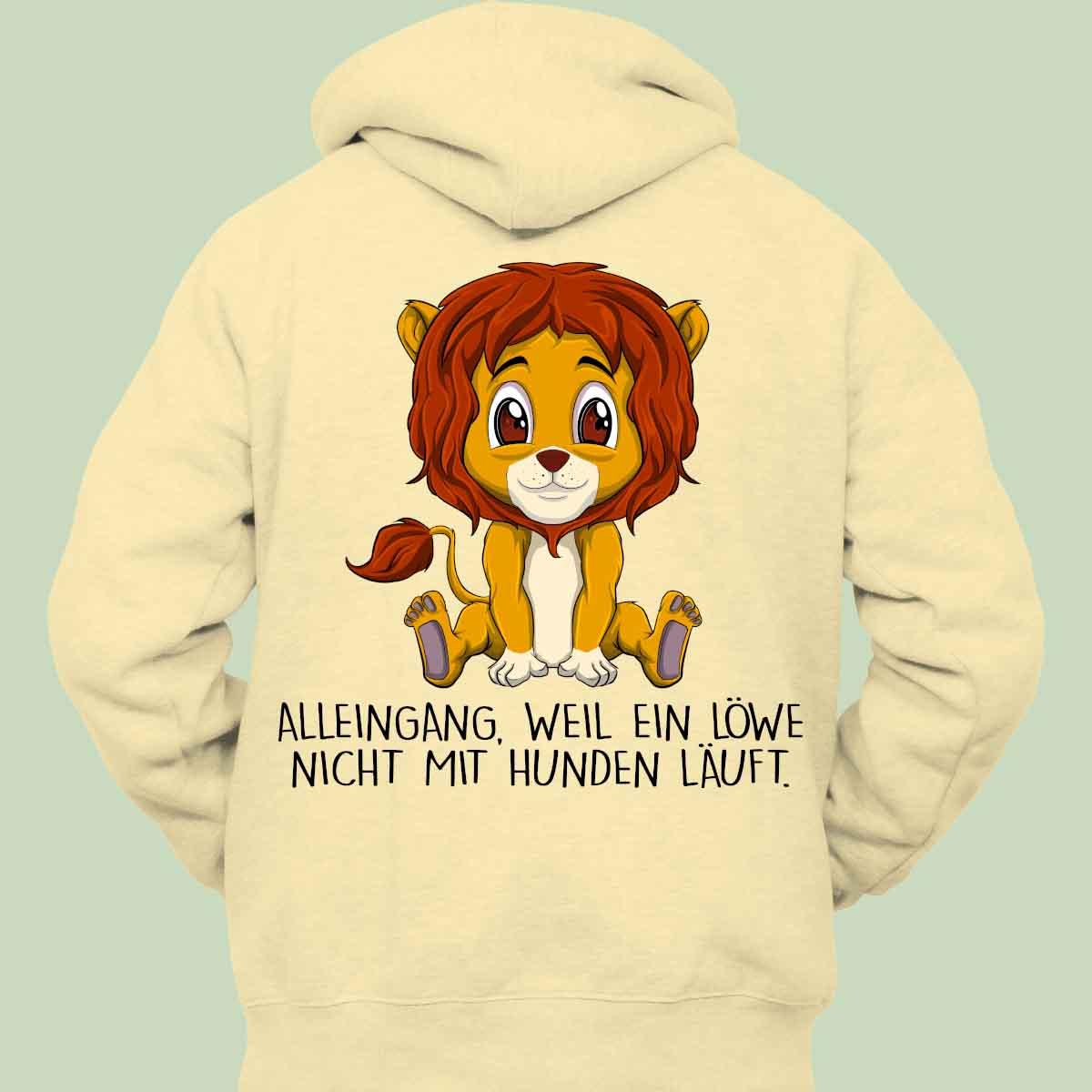 Alleingang Löwe - Hoodie Unisex Rückendruck