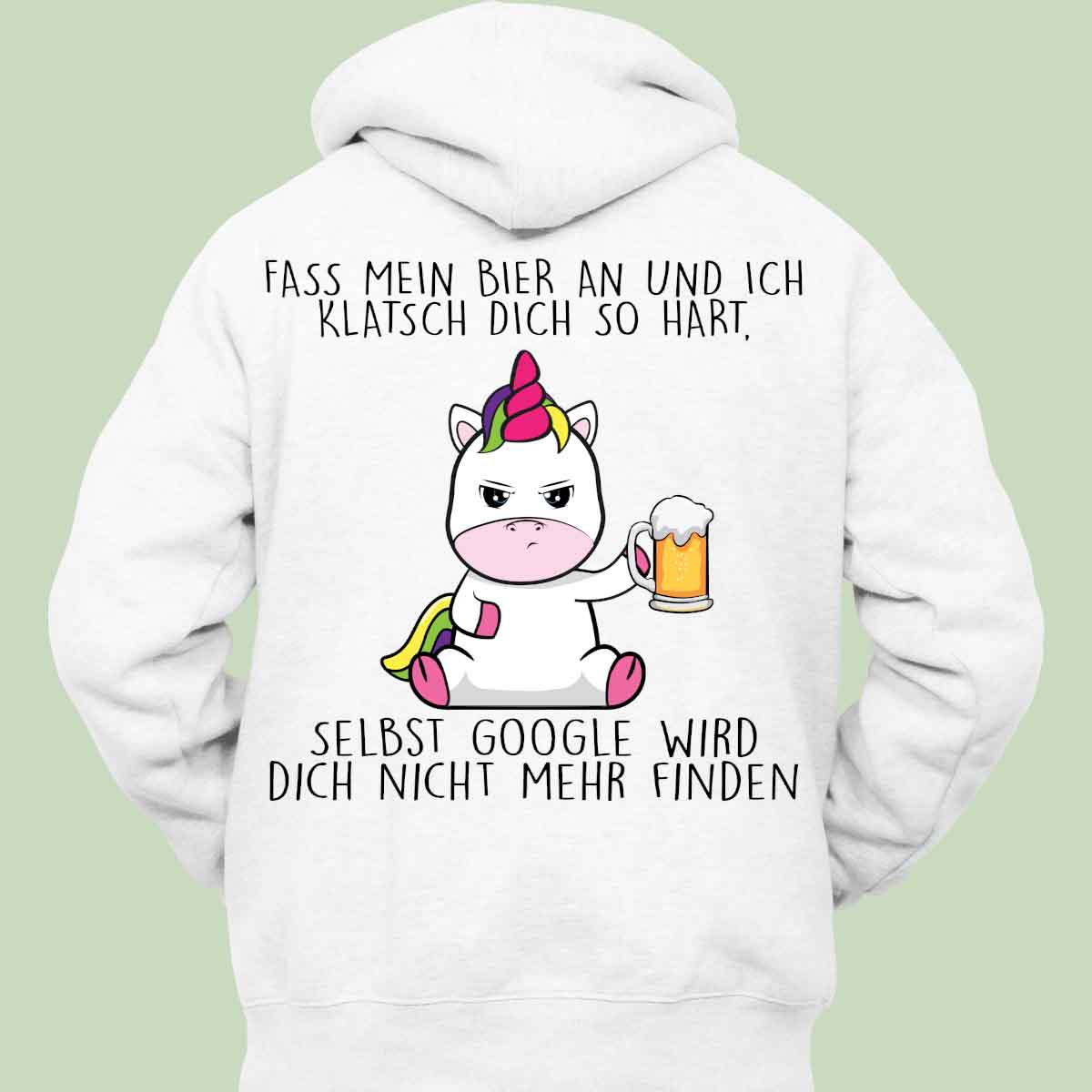 Biergoogle Cute Einhorn - Hoodie Unisex Rückendruck