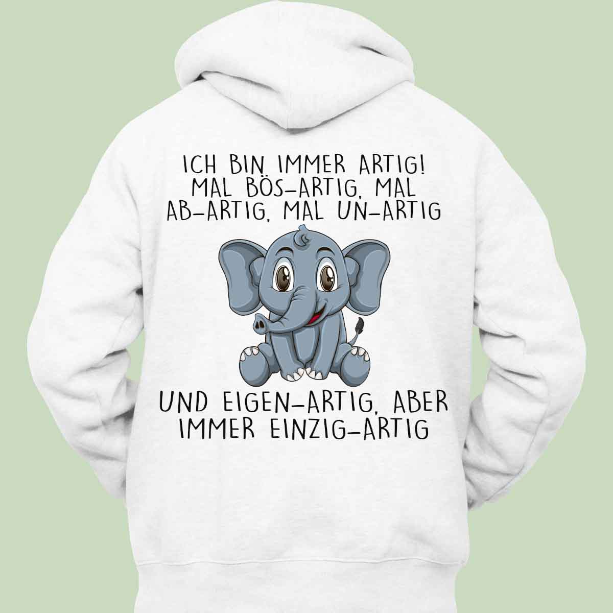Einzigartig Elefant - Hoodie Unisex Rückendruck