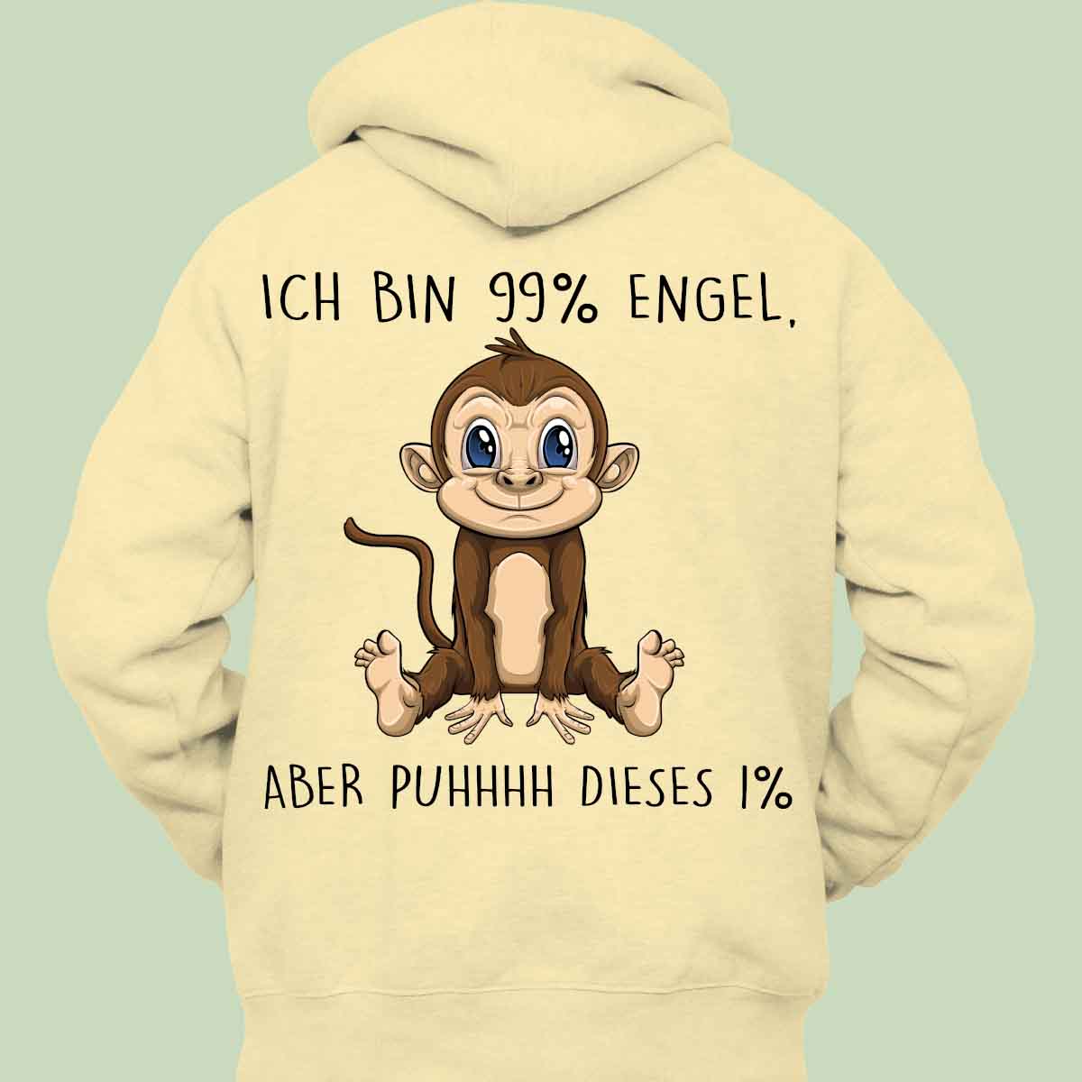 Engel Affe - Hoodie Unisex Rückendruck