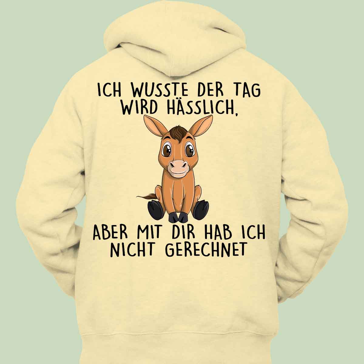 Hässlich Pferd - Hoodie Unisex Rückendruck